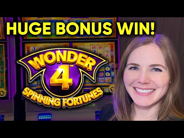 HUGE WIN! CRAZY SESSION! DOUBLE BONUS! Wonder 4 Spinning Fortunes Slot Machine!