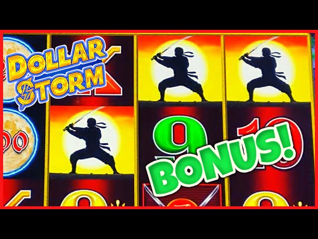HIGH LIMIT Dollar Storm Ninja Moon $25 Bonus Round Slot Machine Casino
