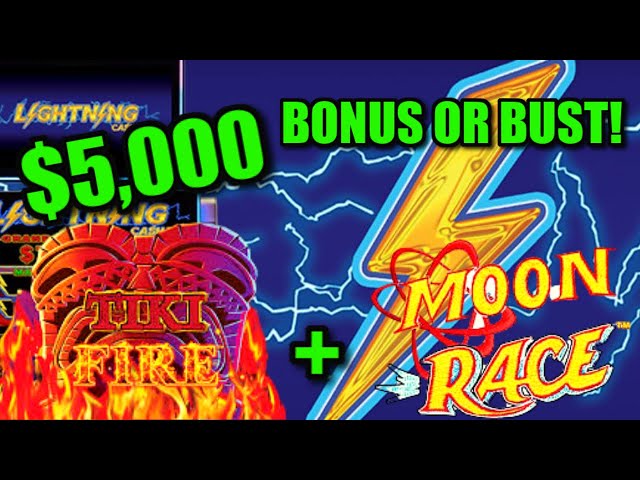 $5K INTO HIGH LIMIT Lightning Link Moon Race & Tike Fire $25 Bonus Rounds Slot Machine Casino