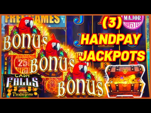 High Limit Cash Falls Pirate’s Trove (3) HANDPAY JACKPOTS $50 MAX BET Bonus Round Slot Machine