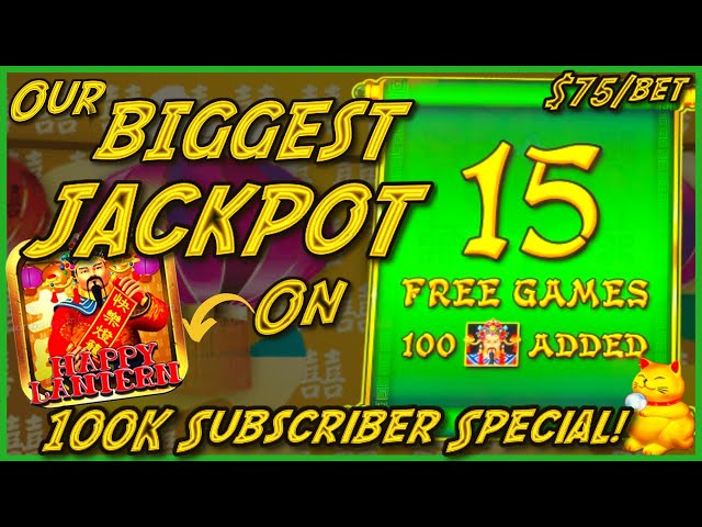 MASSIVE HANDPAY JACKPOT OVER $14K HIGH LIMIT Lightning Link Happy Lantern $75 Bonus Slot Machine