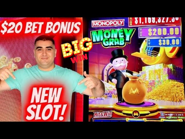 New Slot ALERT! High Limit Monopoly Money Grab Slot Machine BONUS & BIG WIN ! Nice Session ! PART-1