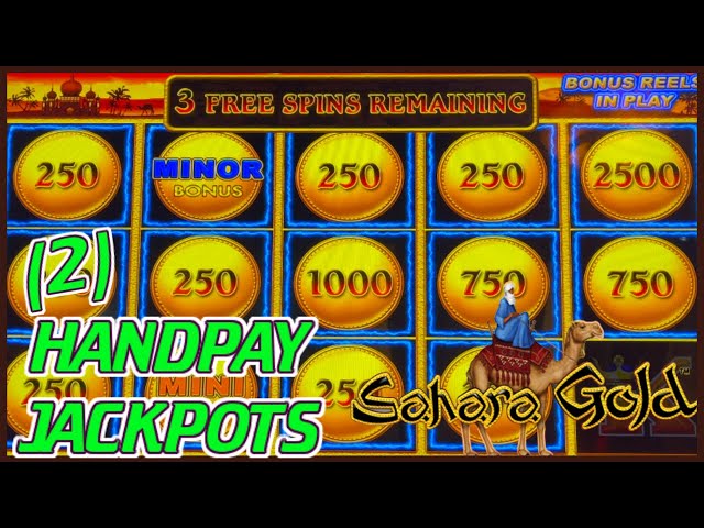 (2) HANDPAY JACKPOTS Dragon Cash Panda Magic & Lightning Link Sahara Gold Slot Machine $50 BONUS