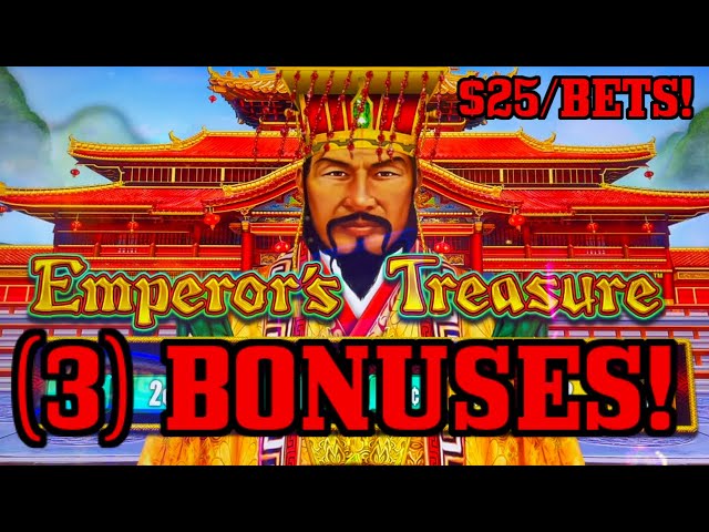 HIGH LIMIT Dollar Storm Emperor’s Treasure & Ninja Moon (3) $25 BONUS ROUNDS Slot Machine Casino