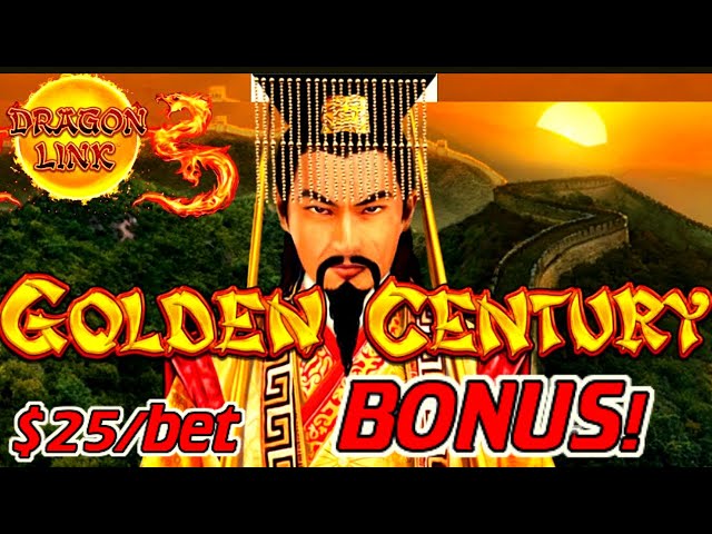 HIGH LIMIT Dragon Cash Link Golden Century $25 Bonus Round Slot Machine Casino