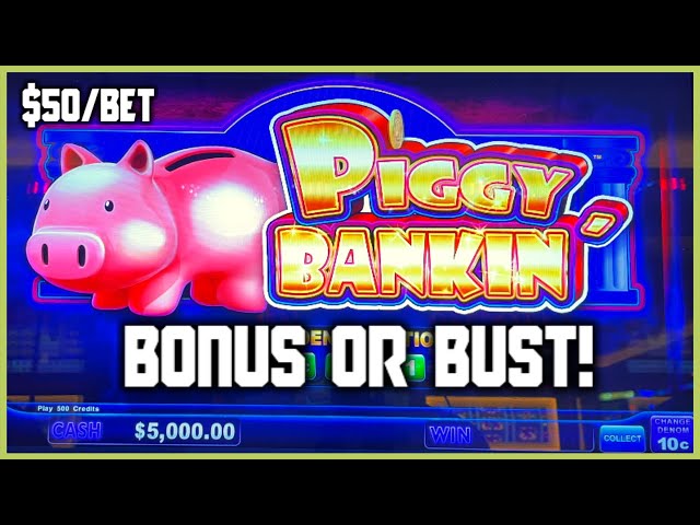 HIGH LIMIT Lock It Link Piggy Bankin’ $50 Bonus Round Slot Machine Casino
