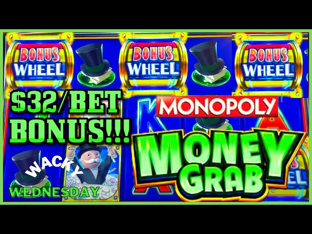 WACKY WEDNESDAY W/ GRETCHEN #11 High Limit Monopoly Money Grab ~ $32 Bonus Round Slot Machine Casino