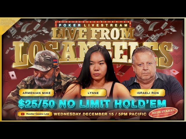$25/50 No Limit Hold’em w/ Lynne, Israeli Ron, Armenian Mike & Eli – Commentary by RaverPoker
