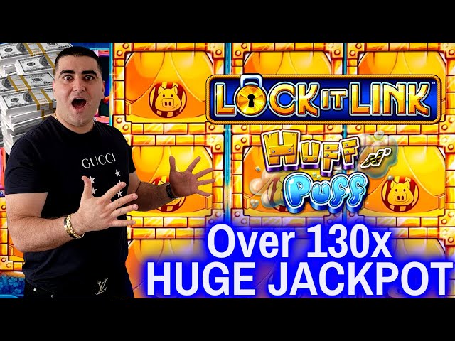 Over 130x HUGE JACKPOT On Huff N Puff Slot Machine