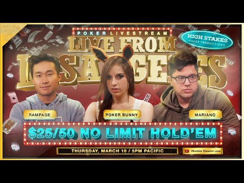 Rampage, Poker Bunny & Mariano!!! Rampage Buys in $50,000!! $25/50/100 – Commentary by David Tuchman