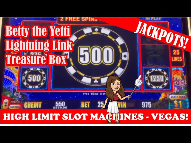 High Limit Jackpots – LIGHTNING LINK – TREASURE BOX – BETTY THE YETTI – Slot Machine Live Play!