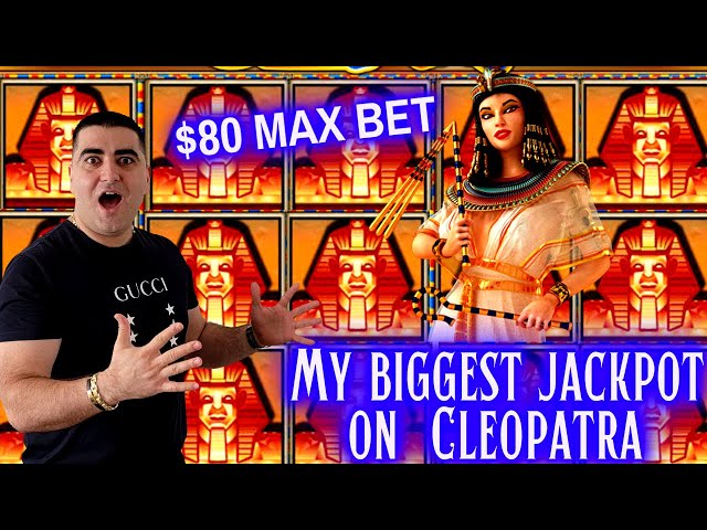 My Biggest Jackpot Ever On CLEOPATRA Slot Machine – $80 Max Bet #HIGHLIGHTED