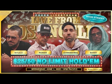 JohnnieVibes, Barry, Nitucci, Ronnie & Patrick Play $25/50 No Limit Hold’em – Commentary by DGAF