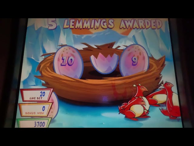 Lucky Lemmings – $40 Bets – Two BONUSES