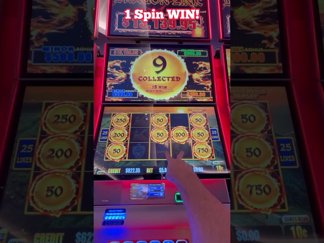 WOW a One Spin Win on Dragon Link Slot #slots #shorts #casino