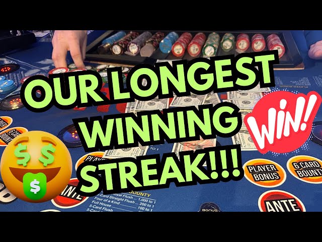 3 CARD POKER in LAS VEGAS! OUR LONGEST WINNING STREAK!!!