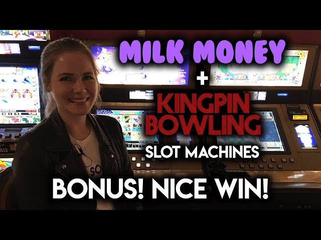 BONUS! Kingpin Bowling Slot Machine! Trophy Challenge NICE WIN!!!
