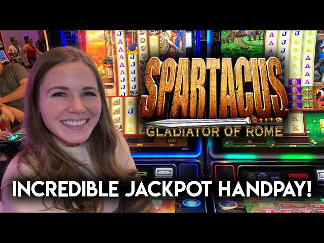 EPIC HANDPAY JACKPOT! First Time Ever Playing The NEW Spartacus Slot Machine!! Crazy Run!!