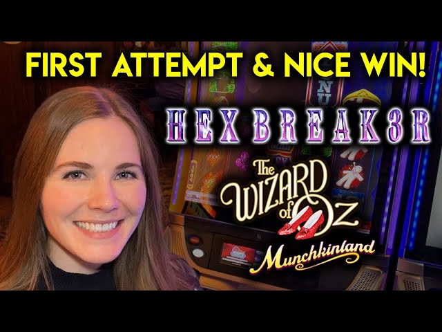 First Try On Hexbreaker Slot Machine! Munchkinland Witch Feature Win!