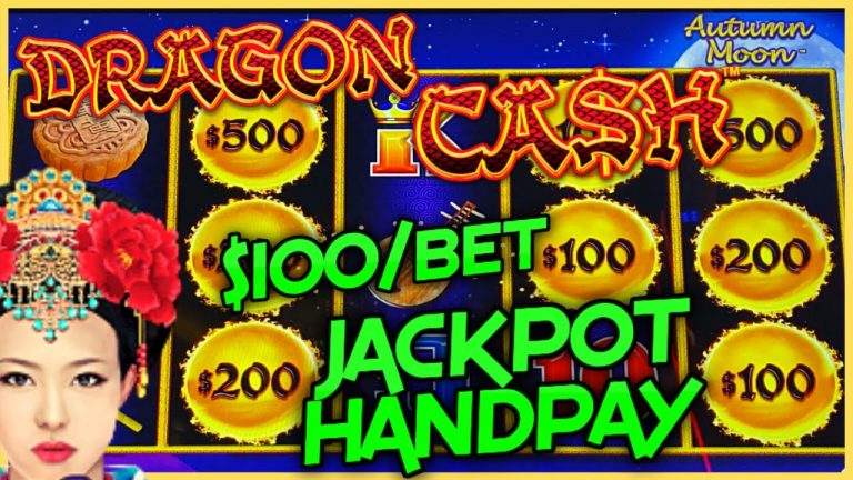 NEW HIGH LIMIT Dragon Cash Link HANDPAY JACKPOT $100 Bonus Round Autumn Moon Slot Machine Casino