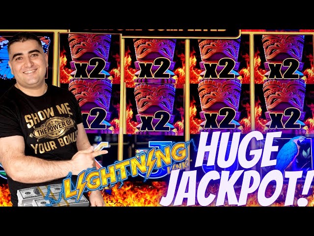 Lightning Link TIKI FIRE Slot Machine HUGE HANDPAY JACKPOT |Live Slot Play In Las Vegas At The Cosmo