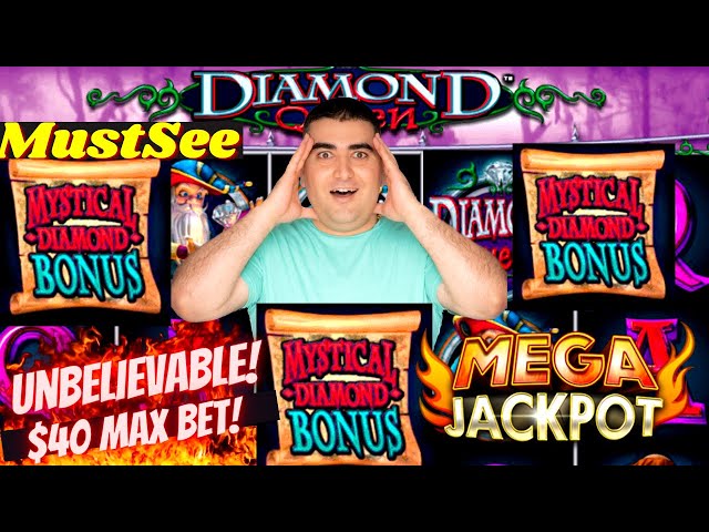 My BIGGEST JACKPOT On Diamond Queen Slot -$40 MAX BET | High Limit Slot Machine MEGA HANDPAY JACKPOT