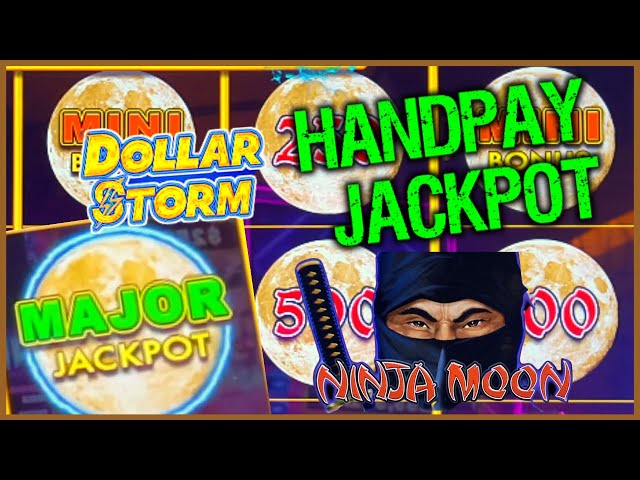 HIGH LIMIT Dollar Storm Ninja Moon HANDPAY MAJOR JACKPOT$25 Bonus Round Slot Machine Casino