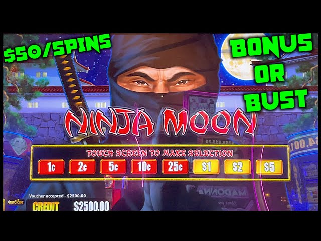 HIGH LIMIT Dollar Storm Ninja Moon UP TO $50 SPINS SESSION Slot Machine Casino