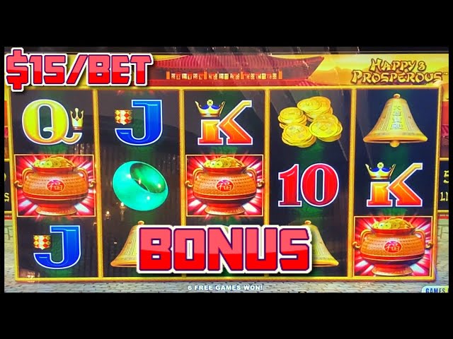 HIGH LIMIT Dragon Link HAPPY & PROSPEROUS $15 Bonus Round Slot Machine Casino