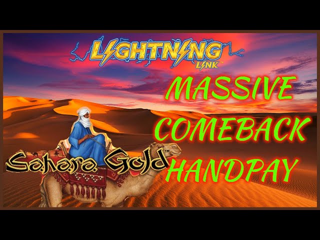 HIGH LIMIT Lightning Link Sahara Gold MASSIVE HANDPAY JACKPOT $50 Bonus Rounds Slot EPIC COMEBACK
