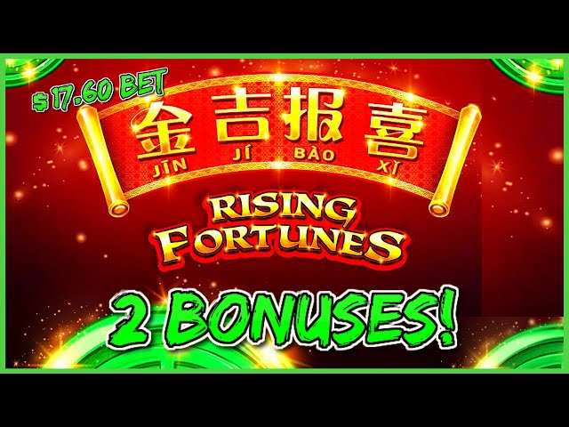 HIGH LIMIT Rising Fortunes Jin Ji Bao Xi (2) $17 Bonus Round Both Bonus Features Slot Machine Casino