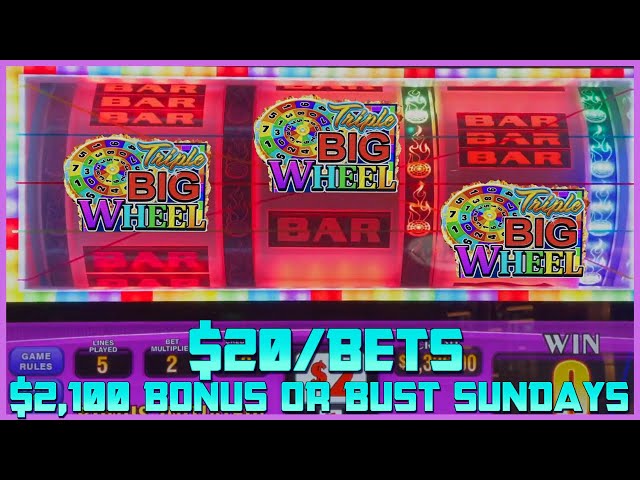 HIGH LIMIT Triple Double Diamond Free Games 3 Reel Slot Machine Max Bet $20 Bonus Triple Big Wheel