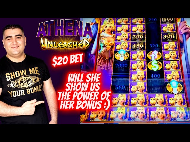 High Limit Athena Unleashed Slot Machine RE-SPIN FEATURE & POWER UPS ! Live Slot Play ! EP-25