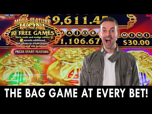 Playing EVERY BET from 88c to $8.80 a Spin on the BAG GAME!