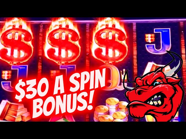 $30 A Spin Bonus On High Limit CASH BULL Slot Machine | High Limit Slot Play At Casino| SE-9 | EP-20