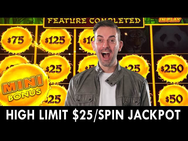 JACKPOT on $25/Spin HIGH LIMIT Dragon Cash Slot Machine