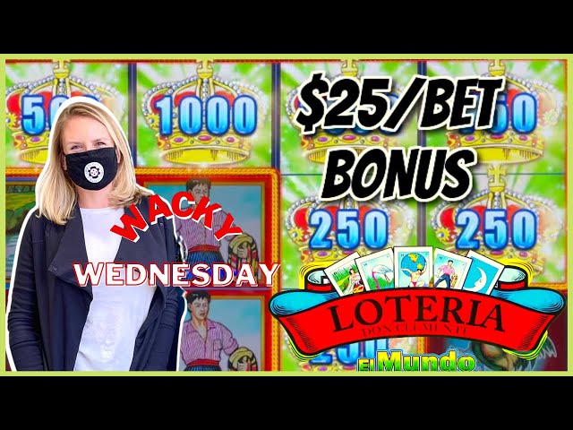 WACKY WEDNESDAY W/ GRETCHEN #4 Very Cherry & LOTERIA HIGH LIMIT $25 MAX BET Bonus Round Slot Machine
