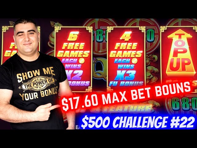 $17.60 Max Bet Bonus On Prancing Pigs Slot ! $500 Challenge To Win At Casino EP-22