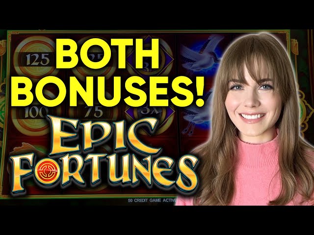 EPIC Fortunes Slot Machine! BOTH BONUSES! Nice Win