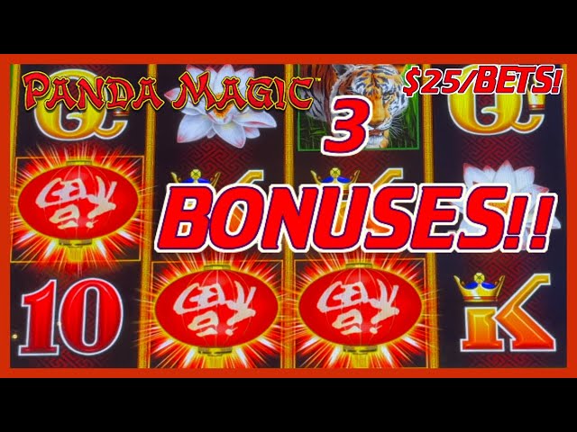 HIGH LIMIT Dragon Cash Link Panda Magic (3) $25 Bonus Rounds Slot Machine Casino