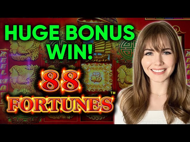 HUGE BONUS WIN! Crazy Comeback On 88 Fortunes Slot Machine!