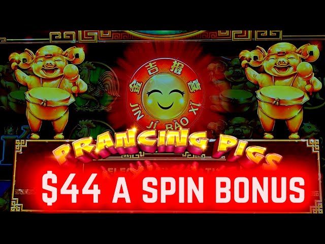 High Limit PRANCING PIGS Slot $44 Bet Bonus | Las Vegas Casino Slots ! PART 4
