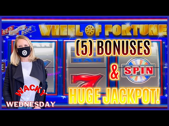 WACKY WEDNESDAY W/ GRETCHEN #6 HUGE HANDPAY JACKPOT HIGH LIMIT WHEEL OF FORTUNE (5) $50 Bonus Rounds