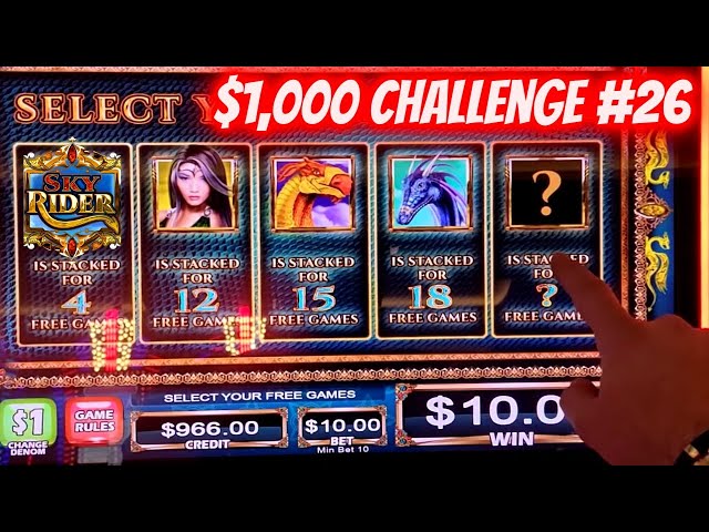 Bonus On SKY RYDER Slot Machine ! $1,000 Challenge To Beat The Casino | EP-26