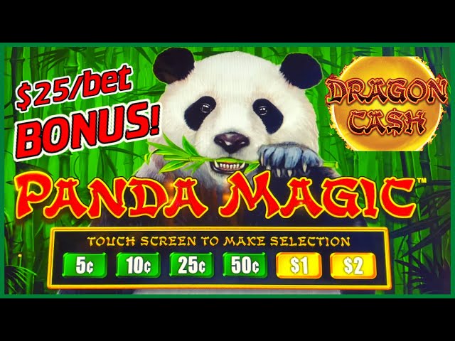 HIGH LIMIT Dragon Cash Link Panda Magic $25 Bonus Rounds Slot Machine Casino