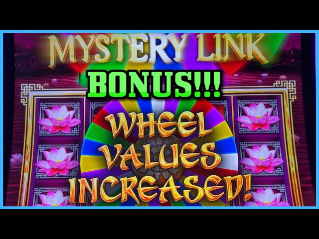 Wheel Of Fortune Mystery Link Lucky Lotus Max Bet $15 Bonus Rounds Slot Machine Casino