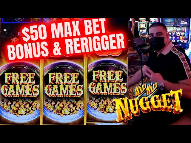 $50 Max Bet JACKPOT HANDPAY – ReTrigger On Wild Wild Nugget Slot ! $88 Bet Dancing Drums | EP-21