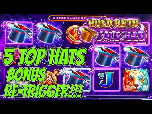 HIGH LIMIT Lock It Hold Onto Your Hat 2 HANDPAY JACKPOTS ~ RARE 5 TOP HATS RETRIGGER ~ EPIC COMEBACK