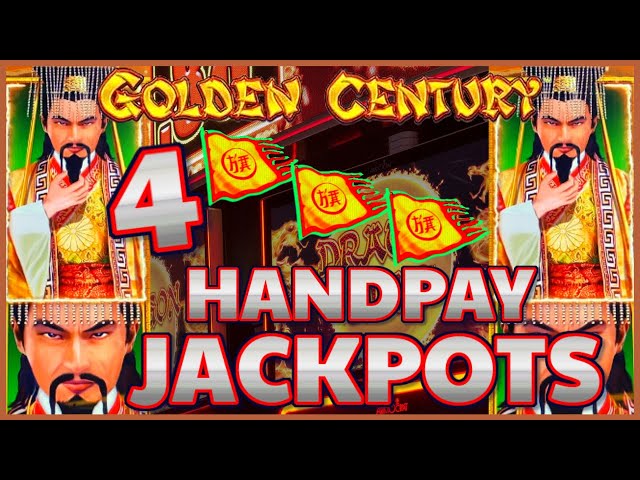 (4) HANDPAY JACKPOTS HIGH LIMIT Dragon Link Golden Century ~ $125 Bonus Round Slot Machine Casino