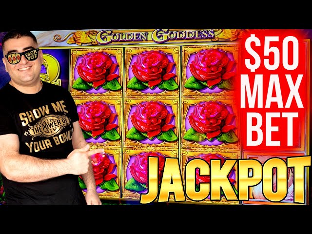 $50 Max Bet HANDPAY JACKPOT On High Limit GOLDEN GODDESS Slot | Winning Jackpot On Slot Machine